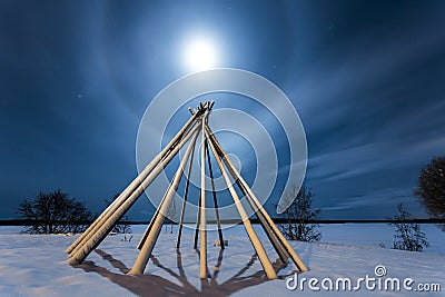 Moon Halo Stock Photo