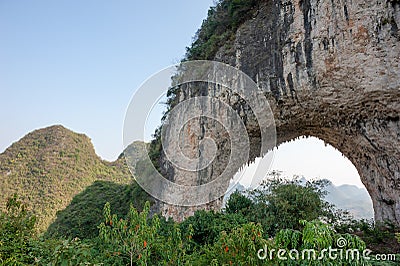 Moon hill arch karst formation in Yangshuo Stock Photo