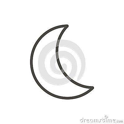 Moon icon vector. Line night symbol. Vector Illustration