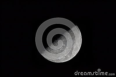 Moon image on a beautiful clear night from Earth, how obvious the craters are, life, dead planet Stock Photo