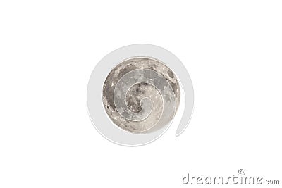 The Moon Isolated On White Stock Photo