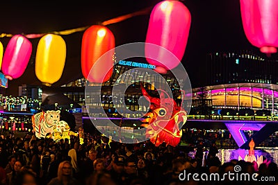 Moon Lantern Festival 2019 in Adelaide Editorial Stock Photo