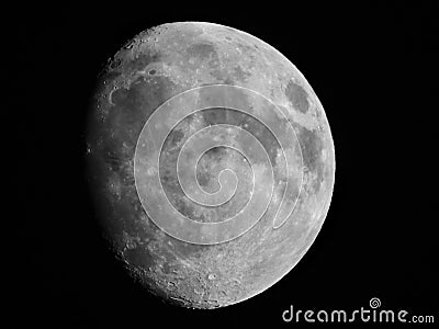 Moon late August detail Tycho bottom center Stock Photo