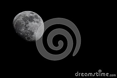 Moon on the left top, moonlit night Stock Photo