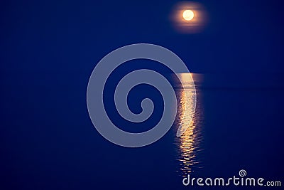 Moon light gleam in water - beautiful background Stock Photo