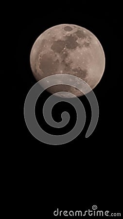 The moon looks beautiful at night magnified using a camera Stock Photo