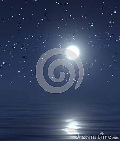 Moon and night sky Stock Photo