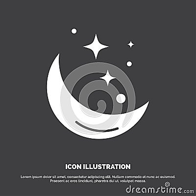 Moon, Night, star, weather, space Icon. glyph vector symbol for UI and UX, website or mobile application Vector Illustration