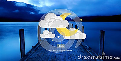 Moon Night Stars Clouds Sleep Concept Stock Photo