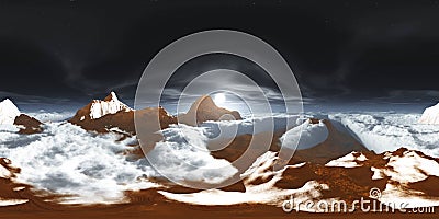 The moon over the clouds.HDRI Stock Photo
