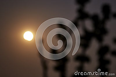 moon, partial lunar eclipse Stock Photo