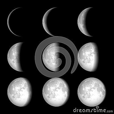 Moon Phases Vector Illustration