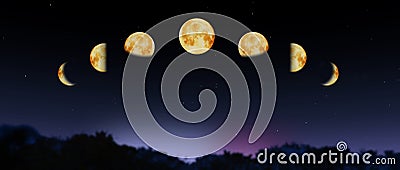 Moon phases Stock Photo