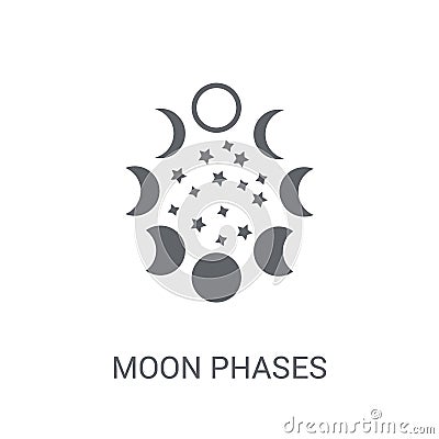 Moon phases icon. Trendy Moon phases logo concept on white background from Astronomy collection Vector Illustration