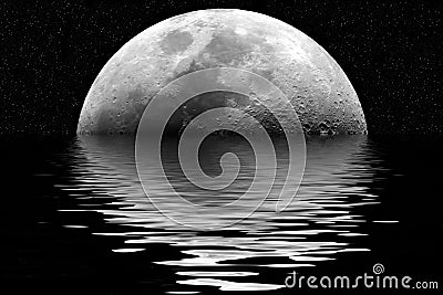 Moon reflection Stock Photo