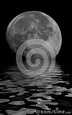 Moon reflection Stock Photo