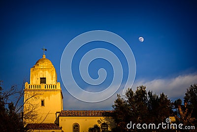 Presidio park and the moon Stock Photo