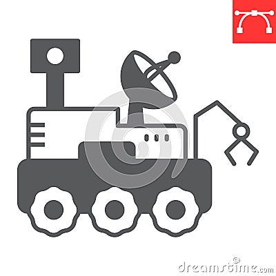 Moon rover glyph icon Vector Illustration