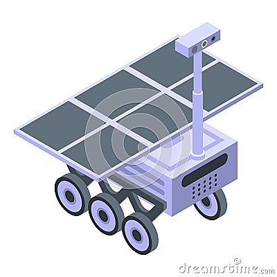 Moon rover icon, isometric style Vector Illustration