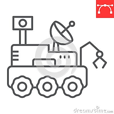 Moon rover line icon Vector Illustration