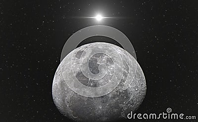 Moon seen through 10 inch telescope Stock Photo