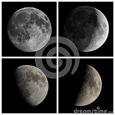 moon seen with telescope Stock Photo