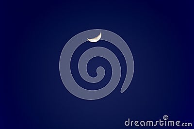 Half Moon in the dark blue Stock Photo