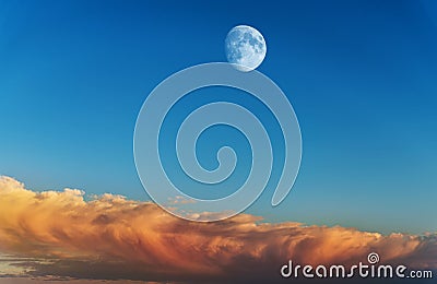 Moon on the sky. Stock Photo