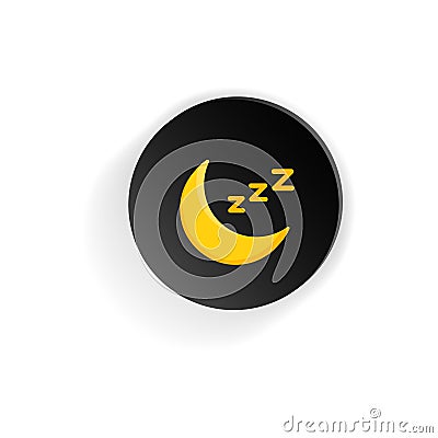 Moon. Sleep button flat icon. Vector on a white background. EPS 10 Vector Illustration