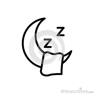 Moon, sleep icon. Simple line, outline vector elements of free time icons for ui and ux, website or mobile application Stock Photo