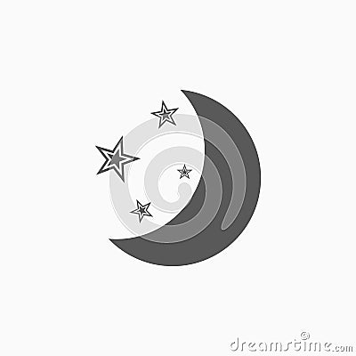 Moon star icon, sky, night, sleep Vector Illustration