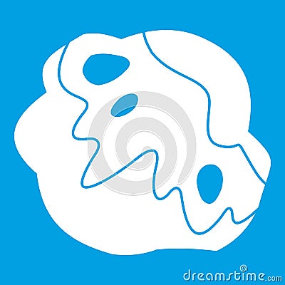 Moon stone icon white Vector Illustration