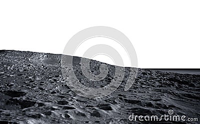 Moon surface. The space view of the planet earth. isolate. 3d rendering Stock Photo
