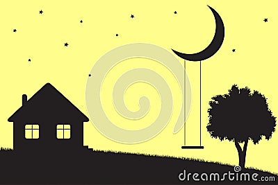 Moon swings Vector Illustration