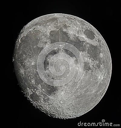 Moon by telescope Stock Photo