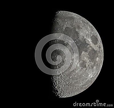 Moon by telescope Stock Photo