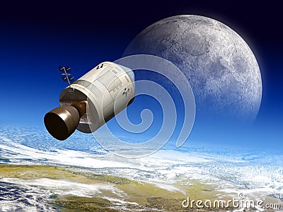 Moon travel Cartoon Illustration