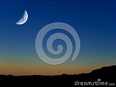 Moon at Twilight Stock Photo