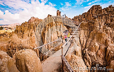 Moon Valley scenery near La Paz in Bolivia Stock Photo