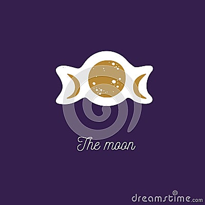 The moon vector vintage illustration. Cosmic , occult and witchcraft symbol Vector Illustration