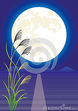 Moon viewing Vector Illustration