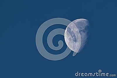 The Moon in a Waning Gibbous Phase Stock Photo