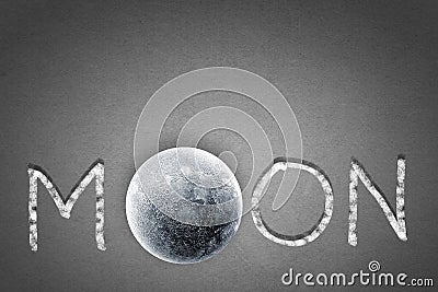 Moon word Stock Photo