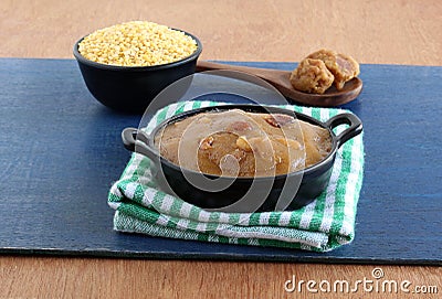 Moong Dal Halwa Indian Vegetarian Sweet Dish Stock Photo