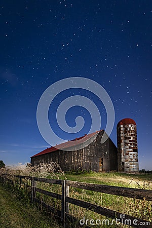 Moonlight farm Stock Photo