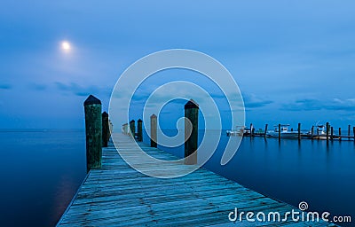 Moonlight at Florida Keys Stock Photo