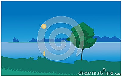 Moonlight night vector Vector Illustration