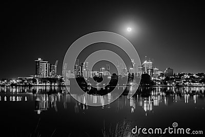 Moonlight over Perth Stock Photo