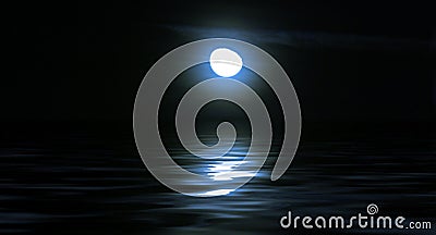 Moonlight over sea Stock Photo