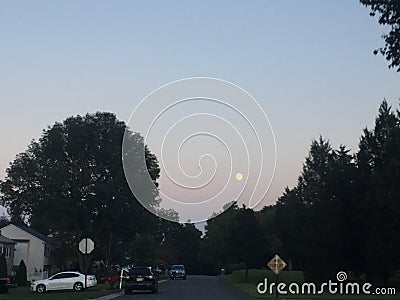 Moonlight skies in reading, pennsylvania Stock Photo